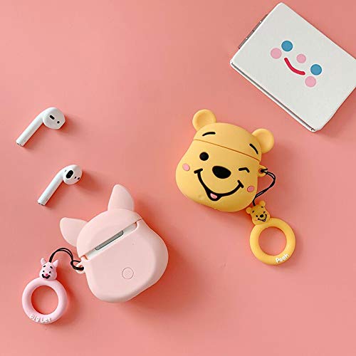 Cocomii 3D Airpods Case - 3D Cartoon - Slim - Lightweight - Matte - Keychain Ring 3D Cartoon Characters Cartoon - Luxury Aesthetic Headphone Case Cover Compatible With Apple Airpods (Winnie The Pooh) #TOP6
