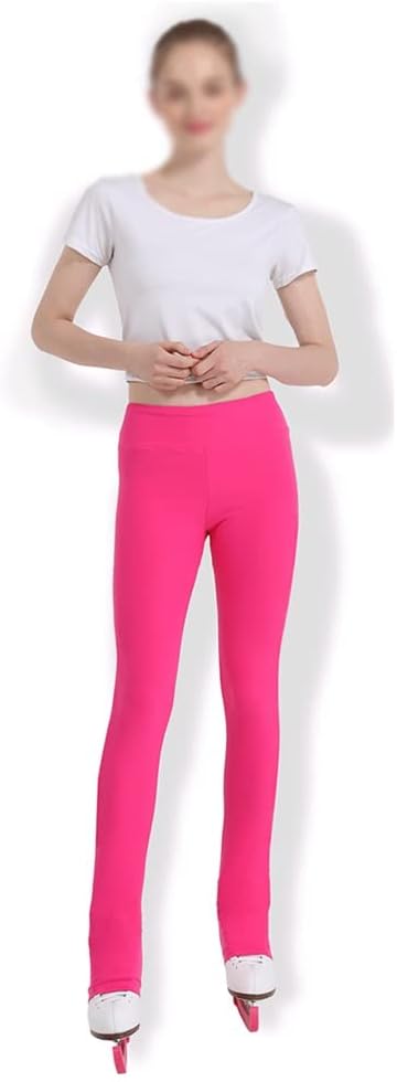 Multicolor Skating Clothes Figure Skating Practice Pants Sportswear Adult Kids Girl Rhinestones High Elasticity (Color : Pink skating pants, Size : Small)