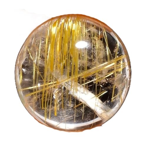 Quartz rutile doré naturel cabochon rond 14mm pour création bijoux