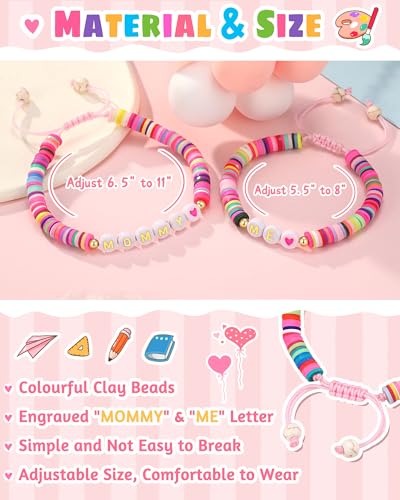 UNGENT THEM Mommy and Me First Day of School Bracelet Back to School Gifts for Mom and Daughter4