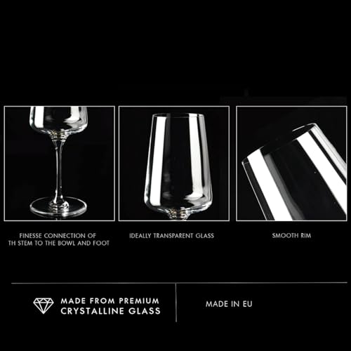 Miniatura 9 de Krosno Copas De Vino Tinto Diseño Elegante Juego De 6 500 Ml Colección Infinity Ideal Para Casa, Restaurantes Y Recepciones Apto Para Lavavajillas Cristal Sin Plomo