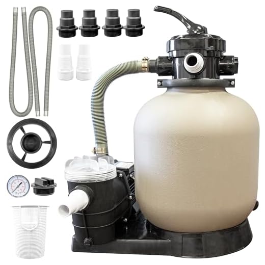 SWIMLINE HYDROTOOLS 14 Inch Sand Filter Combo Set With Stand & Multi Port Valve |0.43 THP DOE Compliant Pump 2400 GPH | Up to 10500 Gallons | 60 Pound Sand Capacity