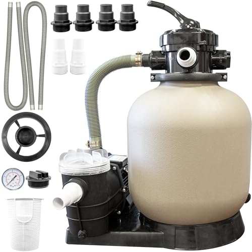 SWIMLINE Sand Filter Pump for Above Ground Pool - 14'', 0.43THP, 2400 GPH Pump flow rate, 4 way Multi port valve, Easy Installation by Swimline - Used condition - US$173.16