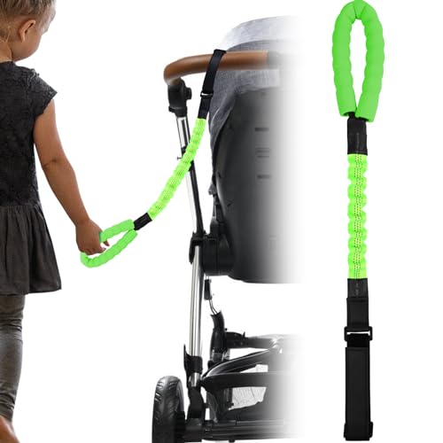 ONEDONE Stroller Handle for Toddler Travel 20" Stroller Strap for Kids to Hold Handle for Strollers, Wagons, Shopping Carts Soft Handle for Child Safety Keep Kids Close Green