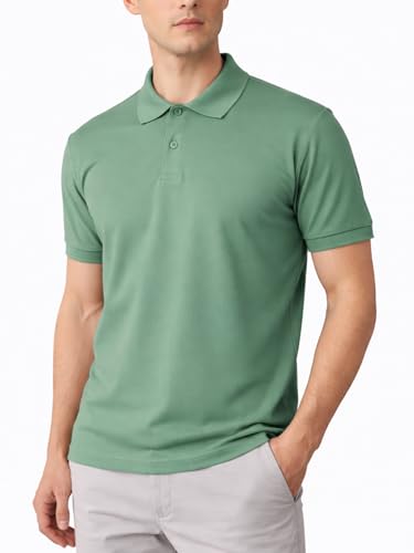 Image of Premium Cotton Pique Polo T-Shirt for Men | Half Seelves Regular Fit | Polo Neck - Ultra-Soft Breathable Fabric | Moisture Wicking