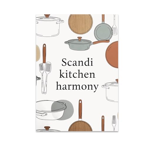 Scandinavian Kitchen Poster Print - Scandi Kitchen Harmony Art - 13x19 - Minimalist Design