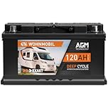EXAKT Batteria AGM 120Ah 12V batteria per Camper Caravan Sistemi Off-Grid Pannelli Solari Barca resistente ai cicli Sigillata Senza Manutenzione alternativa 100Ah