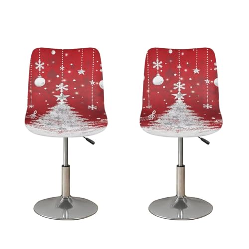Image of Bar Stool Covers with Backs Christmas Tree Decor Height Mid Low Back Chair Protector Stain Resistant Bar Stool Chair Covers Counter Height Chair Covers Set of 2