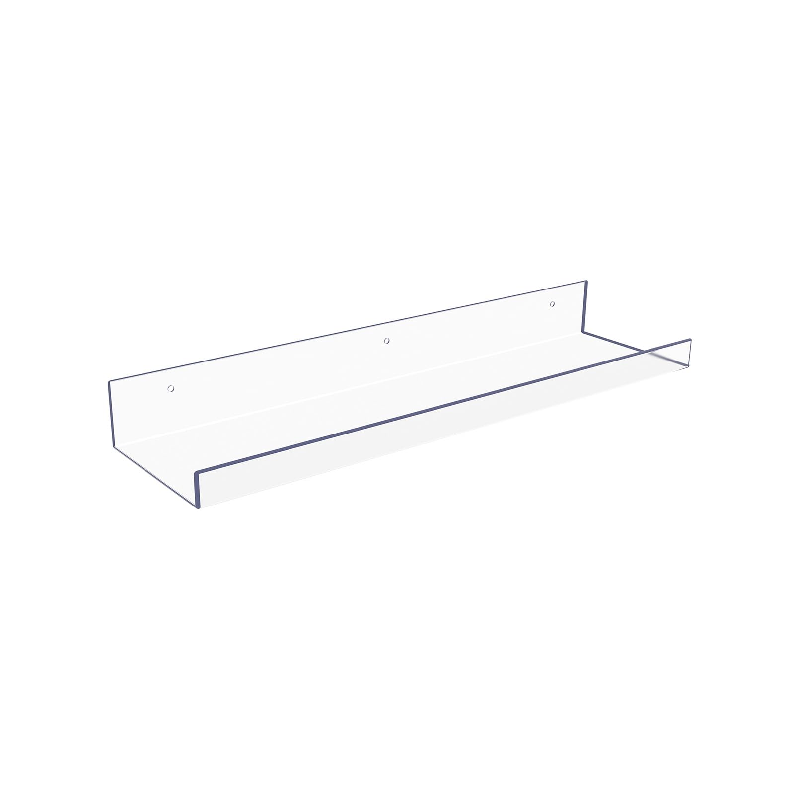 MEBRUDY Single Acrylic Shelves, 15" Clear Floating Wall Shelves for Bathroom, Bedroom, Living Room, Kitchen Storage, Organization