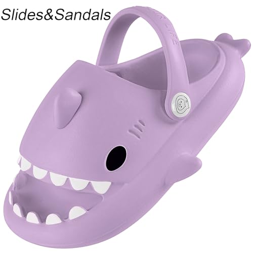 Image of KVbabby Kids Shark Slides Boys Girls Cloud Sandals | Cloud Sandals,Open Toe,Beach Pool Water Shoes,Slip-on,Lightweight,Non-Slip,Soft,Flexible,EVA Slippers