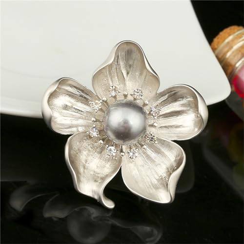 Image of WCRAZYE Yellow Flower White Pearl Brooch for Women Girls - Gold Autumn Flower Pins for Mother, Wife, GF - Wedding, Bridal, Bouquet, Party Charm - Christmas, Valentine's Day