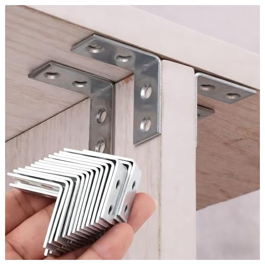 10Pcs L-Shaped Corner Brackets Metal Corner Braces Drawer Wall Bracket Fixing Right Angle Corners Brace Hardware
