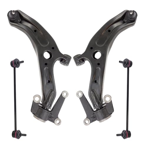 TRQ Front Suspension Kit Control Arm with Ball Joint Sway Bar Stabilizer Link Compatible with 2007-2008 Honda Fit