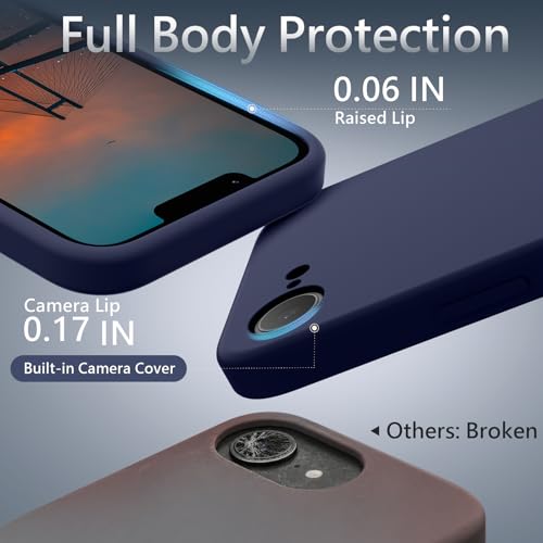 Image of FireNova Magnetic for iPhone 17e Case /iPhone 16e Case, Compatible with MagSafe, [Silicone Camera Protection] Microfiber Lining Phone Case, 6.1 inch, Navy Blue