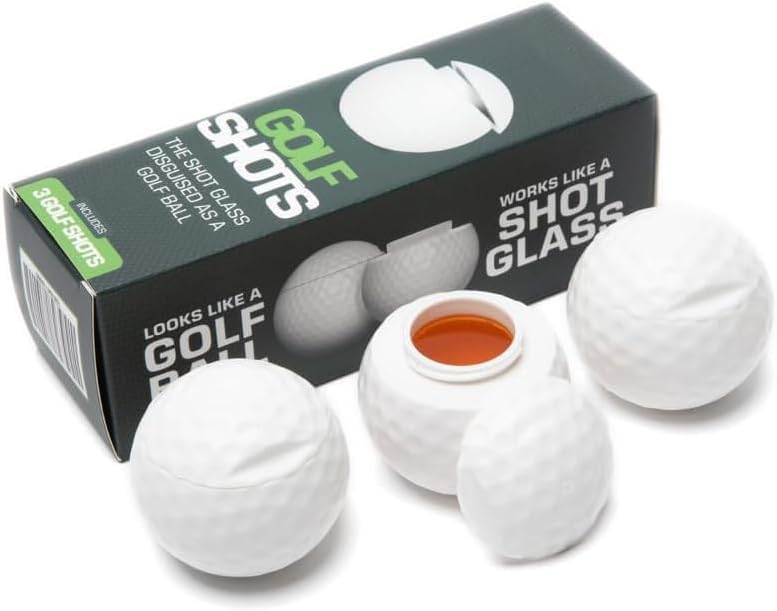 Golf Ball Shot Glass, 1.5oz Shot Glasses Themed Glassware Shaped Glass Golf Barware Set for Gift Idea One Set 3 Pcs 1.5oz Shaped Shot Glass with Lids
