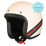 HELM-SCHLOSS: Der Open-Face Helm hat ein integriertes Helmschloss und lässt sich bei einem kurzen Zwischenstopp, mit dem Roller oder Scooter, einfach befestigen sollte kein Roller-Schloss zu Hand sein.