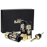 12 Gauge Shot Glasses with Bullet Bottle Opener and Golden Colour Stainless Steel Alcohol Pourer ，Great Drinking Glass Set for Men (Eagle)