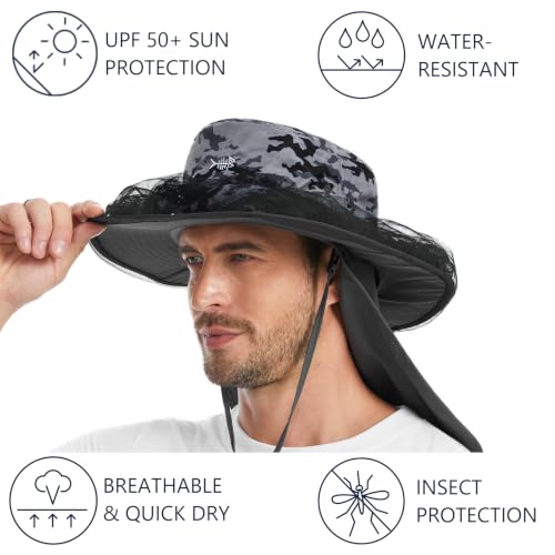 Image of BASSDASH Unisex UPF 50+ Mosquito Net Hat with Neck Flap FH17