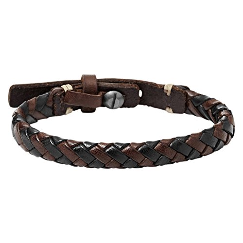 Fossil Pulsera para Hombre, Longitud: 240mm Negro, Marrón, Plata Pulsera de...