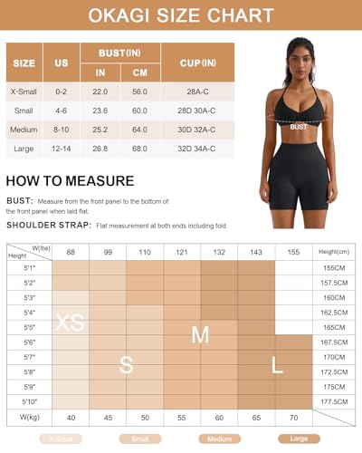 Image of OMKAGI Halter Sports Bras for Women Padded Strappy Bra Open Back Workout Gym Crop