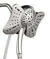 GRICH 2.5GPM Shower Heads with Handheld Spray Combo: 2 in 1 Rain Shower Head with Handheld Spray,Detachable High Pressure Shower Heads, 9 Spray Modes Adjustable Showerhead with 60 Inch Hose, Nickel