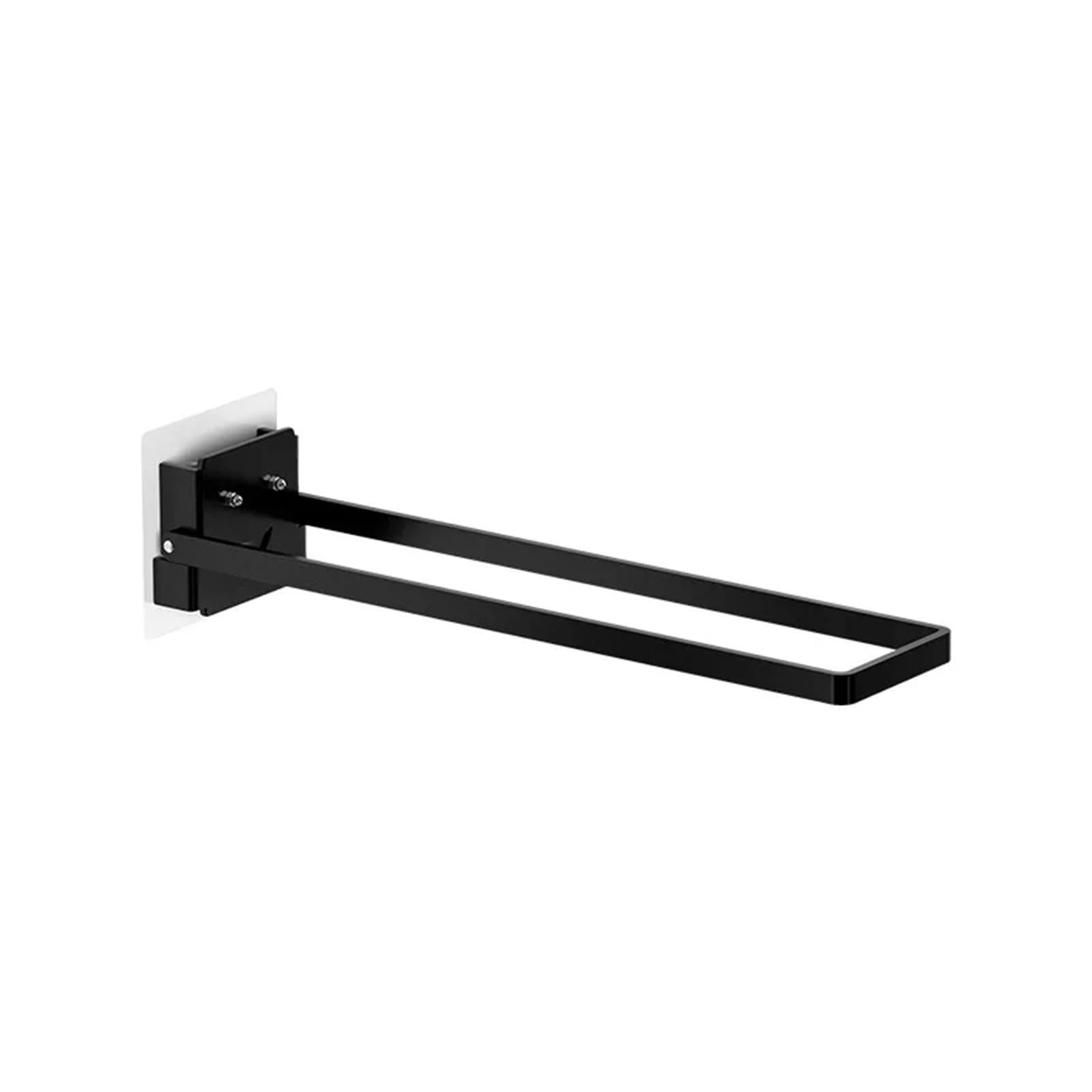 Porte-serviettes multifonction en acier au carbone pliable noir 43 cm