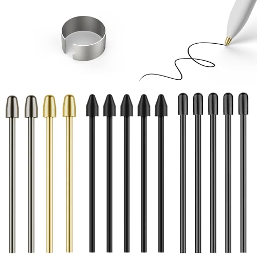 Image of Marker Stylus Tips for Remarkable 2 Pen Tips with Nibs Removal Tool,Metal Replacement Nibs for Remarkable 1 /2 Stylus /Marker Plus Pen (4+5+5 PCS-Gold /Sirvel /Black)