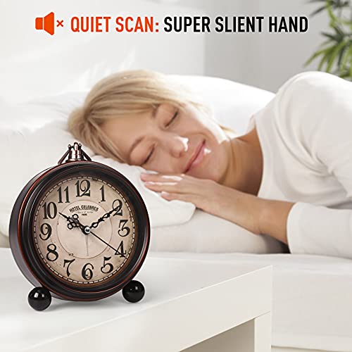 Battery-Alarm-ClockNight-LightVintage-Hangable-Super-Silent-Non-Ticking-Analog-Table-Clock-for-Bedroom-Bedside-DeskShelf Battery Alarm ClockNight LightVintage Hangable Super Silent Non Ticking Analog Table Clock for Bedroom Bedside DeskShelf