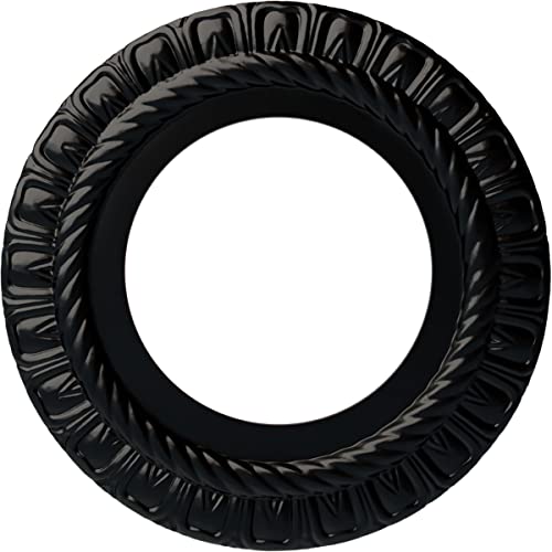 Image of 10 5 /8 inchOD x 5 3 /4 inchID x 1 /2 inchP Claremont Ceiling Medallion (Fits Canopies up to 7 inch), Hand-Painted Jet Black
