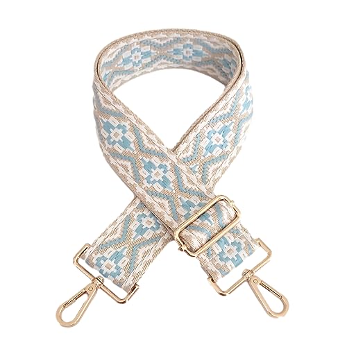 Image of Purse Strap Replacement Wide Adjustable Crossbody Shoulder Strap Guitar Straps for Handbags Flower Blue