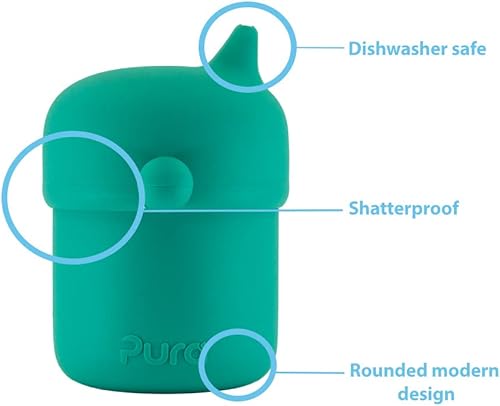 Miniatura 4 de Pura my-my - Taza de entrenamiento de silicona reutilizable grado médico de grado alimenticio platino a prueba de derrames para niños niños pequeños