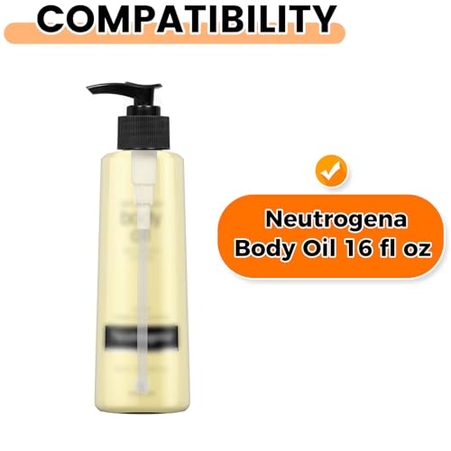 Dispenser Pump Compatible with Neutrogena Body Oil 16 floz,3 Pack Pump for 16oz Body Oil Bottle（Oil not Included）3