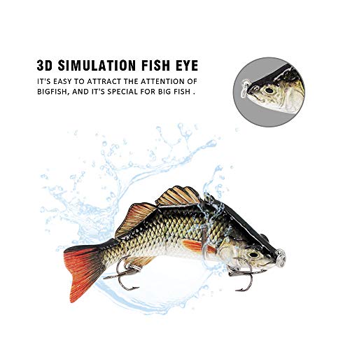 ODS Lure Bass Lure 4” Fishing lure Kit Lifelike Jointed Swimbaits Mulit Section Swimbait for Bass Trout Walleye Pike (F4J01-Kit 1) - Image 3