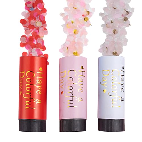 3-Pack Biodegradable Glitter Confetti Cannons - Mini Party Poppers, Birthday Cannons, and Confetti Guns for Baby Showers and Weddings