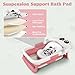Foldable Baby Bathtub, Lightweight Bathtub for Infants to Toddlers with Soft Cushion & Thermometer, Portable Baby Tub Newborn to Toddler 0-24 Months(Pink)