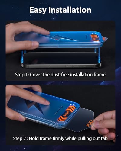 Mkeke for iPhone 15 Pro Max Screen Protector 3 Pack, [9H+ Hardness] [Military-Grade Drop Protection] [Sensitive Touch] [Easy Installation] [HD Clear] Full Edge Coverage Tempered Glass - image 7