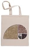 Mango cómodo Fibonacci La dorado Espiral Reutilizable Algodón Beige Bolsa de la Compra Reusable Cotton Shopping Bag