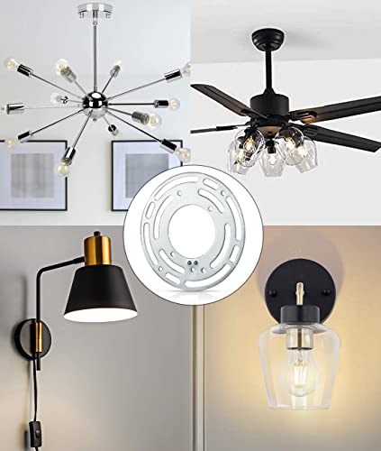 2 Pack Universal Light Fixture Mounting Bracket, 4 Inches Diameter Steel Crossbar Plate With Ground Screw For Mount Wall Light, Close To Ceiling Light, Chandelier #TOP6