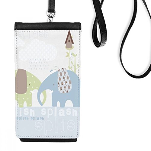Pochette téléphone noir éléphant contre la perte de portable
