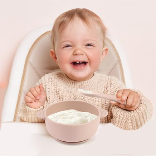 Silicone Baby Feeding Set, 3 Pack Baby Bowls with Suction and 3 Pack Baby Spoons for Babies Toddlers Kids, BPA Free, Baby Utensils Feeding Supplies, Microwave and Dishwasher Safe - Image 3