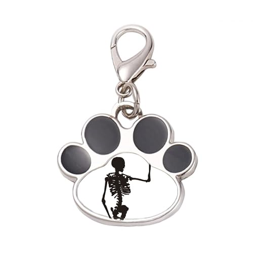 DIYthinker?Human Body Skeleton Decoration Pattern Pet Tag Keychain Dog Cat ID