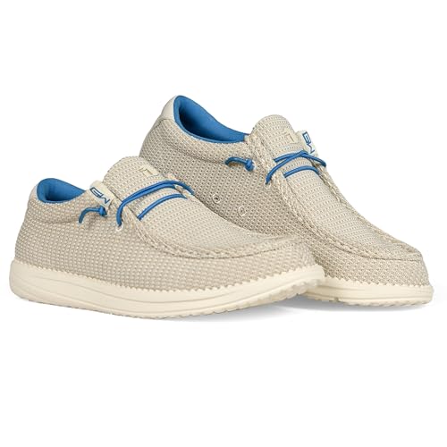 Image of Mens Casual Shoes - Men's Loafers & Slip-Ons Camp Shoes with No-Tie Laces -Arch Support Boat Shoes for Everyday Wear