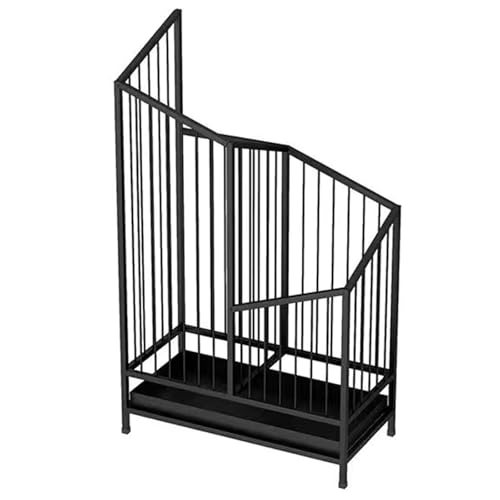 業務用金属製傘立て、室内用スタンド型傘立て、取り外し可能な水受けトレイ付き。教室、オフィス、ホテルのロビー、廊下の入口などに適しています。(Black,L)