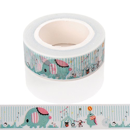 WRITIME 15mm X 10 m/1 Pz/Diy Cute Cartoon Elephant...