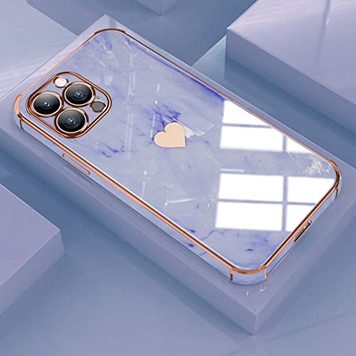 Coque antichoc iPhone marbre violet souple avec placage luxe