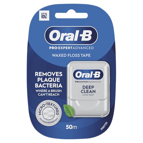 Oral-B Pro-Expert - Hilo dental encerado avanzado - Limpieza profunda - Elimina la placa - Cinta dental con sabor a menta fresca - 50 m