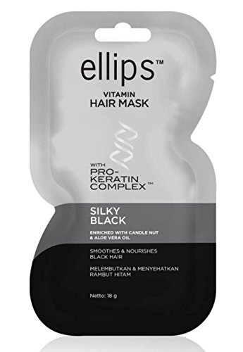 Ellips Hair Mask (Pro Keratin) - Silky Black, 18 Gram (Pack of 4)