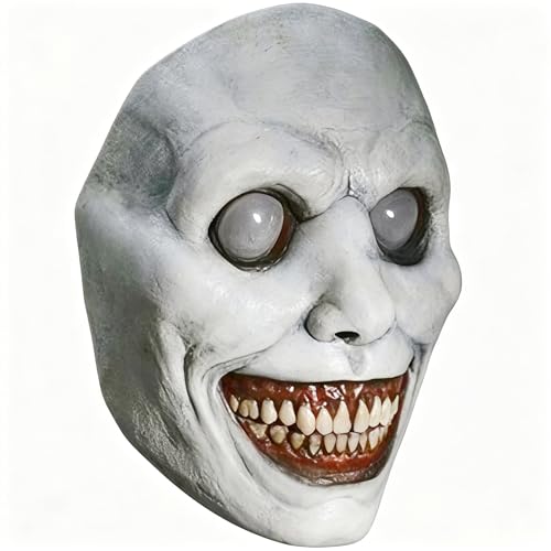 Aerkersun Scary Halloween Mask for Adults, Breathable, Realistic and Durable Natural Latex Smiling Demon Mask for Cosplay and Halloween Party