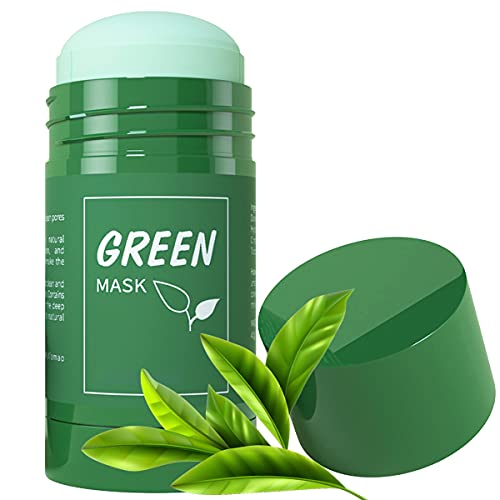 Green Tea Mask for Face, Purifying Solid Cleansing Clay Stick Mask, Blackheads Remover Anti Acne Oil Control & Deep Clean Pore Skincare for Women and Men