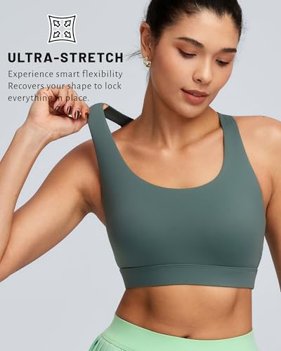 Image of RUNNING GIRL Sports Bra for Women High Support, Molded Cup High Impact Sports Bras with Sewn in Pads Workout Running Bra